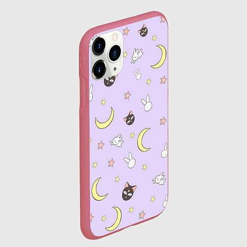 Чехол iPhone 11 Pro матовый Сейлор Мур / 3D-Малиновый – фото 2