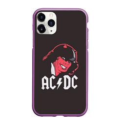 Чехол iPhone 11 Pro матовый AC/DC Devil, цвет: 3D-фиолетовый