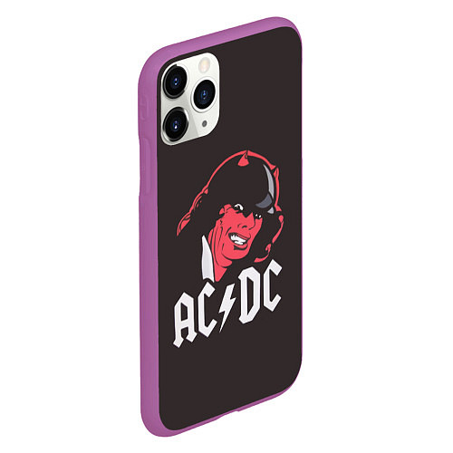 Чехол iPhone 11 Pro матовый AC/DC Devil / 3D-Фиолетовый – фото 2