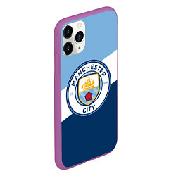 Чехол iPhone 11 Pro матовый FC Manchester City: Colors, цвет: 3D-фиолетовый — фото 2