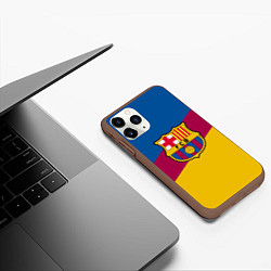 Чехол iPhone 11 Pro матовый FC Barcelona 2018 Colors, цвет: 3D-коричневый — фото 2