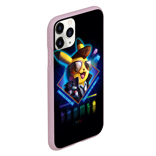 Чехол iPhone 11 Pro матовый Retro Pikachu / 3D-Розовый – фото 2