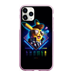 Чехол iPhone 11 Pro матовый Retro Pikachu, цвет: 3D-розовый