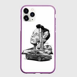Чехол iPhone 11 Pro матовый Илон Маск, цвет: 3D-фиолетовый