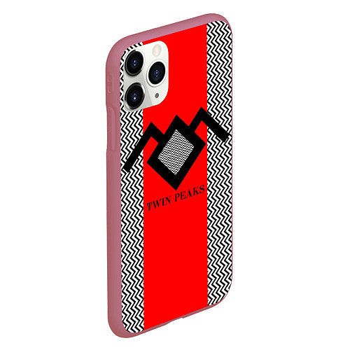 Чехол iPhone 11 Pro матовый Twin Peaks Mark / 3D-Малиновый – фото 2