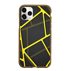 Чехол iPhone 11 Pro матовый Желтая сетка, цвет: 3D-коричневый