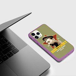 Чехол iPhone 11 Pro матовый Высшая школа КГБ, цвет: 3D-фиолетовый — фото 2
