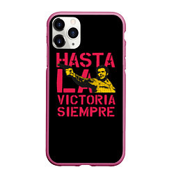 Чехол iPhone 11 Pro матовый Hasta La Victoria Siempre, цвет: 3D-малиновый