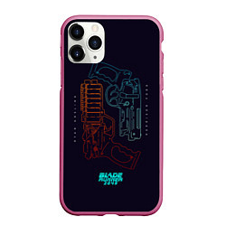 Чехол iPhone 11 Pro матовый Blade Runner Guns, цвет: 3D-малиновый