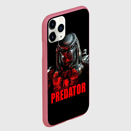 Чехол iPhone 11 Pro матовый Iron Predator / 3D-Малиновый – фото 2