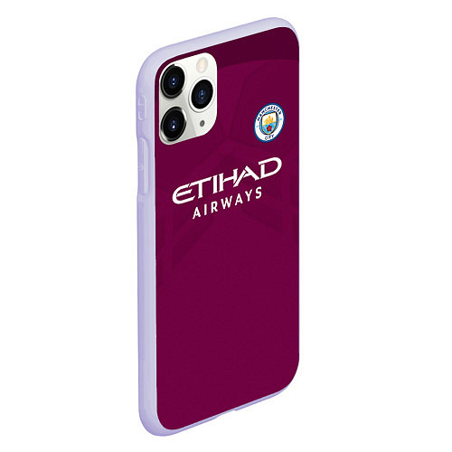 Чехол iPhone 11 Pro матовый Man City FC: Away 17/18 / 3D-Светло-сиреневый – фото 2