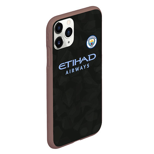 Чехол iPhone 11 Pro матовый Man City FC: Black 17/18 / 3D-Коричневый – фото 2