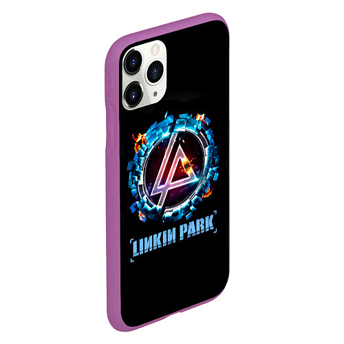 Чехол iPhone 11 Pro матовый Linkin Park: Engine / 3D-Фиолетовый – фото 2