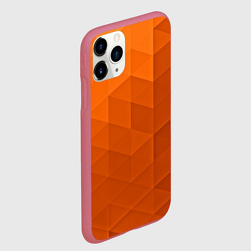 Чехол iPhone 11 Pro матовый Orange abstraction / 3D-Малиновый – фото 2