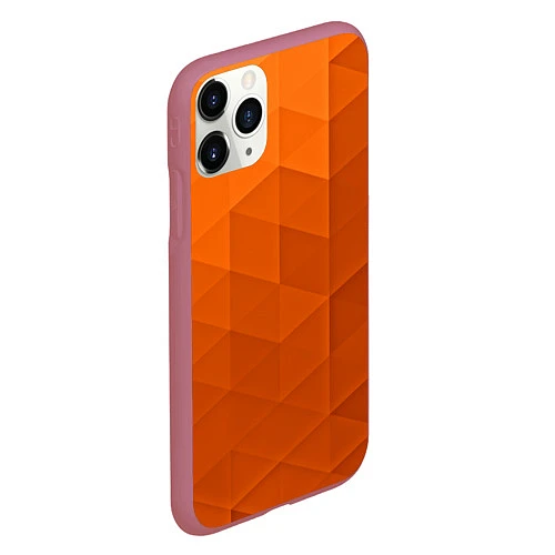Чехол iPhone 11 Pro матовый Orange abstraction / 3D-Малиновый – фото 2