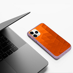 Чехол iPhone 11 Pro матовый Orange abstraction, цвет: 3D-сиреневый — фото 2