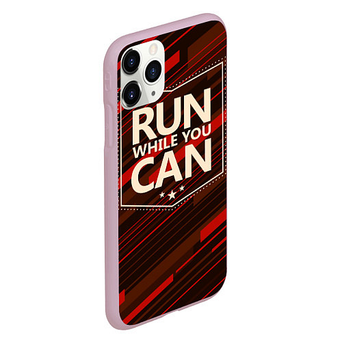 Чехол iPhone 11 Pro матовый Run while you can / 3D-Розовый – фото 2