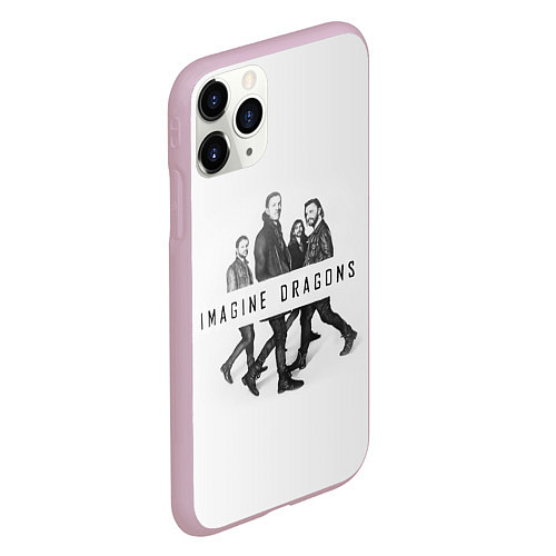 Чехол iPhone 11 Pro матовый Imagine Dragons: White / 3D-Розовый – фото 2