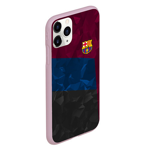 Чехол iPhone 11 Pro матовый FC Barcelona: Dark polygons / 3D-Розовый – фото 2