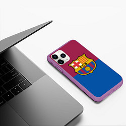 Чехол iPhone 11 Pro матовый Barcelona FC: Duo Color, цвет: 3D-фиолетовый — фото 2