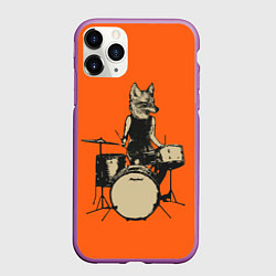 Чехол iPhone 11 Pro матовый Drums Fox, цвет: 3D-фиолетовый