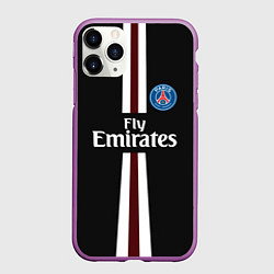 Чехол iPhone 11 Pro матовый PSG FC: Black 2018, цвет: 3D-фиолетовый