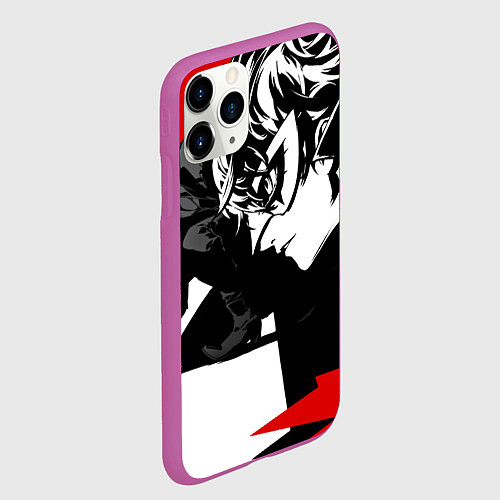 Чехол iPhone 11 Pro матовый Persona 5 / 3D-Фиолетовый – фото 2