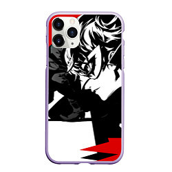 Чехол iPhone 11 Pro матовый Persona 5, цвет: 3D-светло-сиреневый