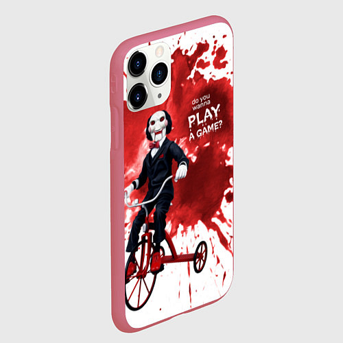 Чехол iPhone 11 Pro матовый Play a game? / 3D-Малиновый – фото 2