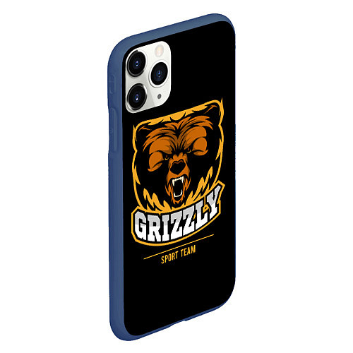 Чехол iPhone 11 Pro матовый GTIZZLY(sport team) / 3D-Тёмно-синий – фото 2