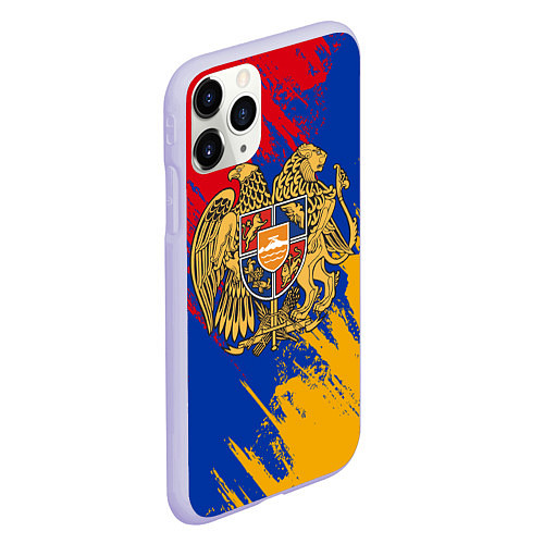 Чехол iPhone 11 Pro матовый Герб и флаг Армении / 3D-Светло-сиреневый – фото 2