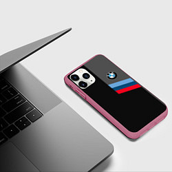Чехол iPhone 11 Pro матовый BMW БМВ, цвет: 3D-малиновый — фото 2