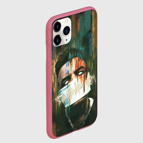 Чехол iPhone 11 Pro матовый Sayonara Boy: Dark side / 3D-Малиновый – фото 2