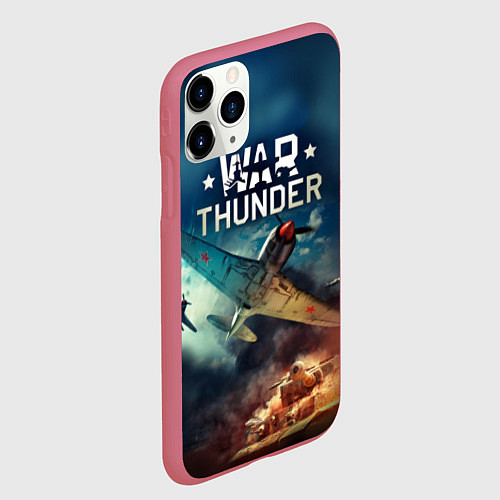 Чехол iPhone 11 Pro матовый Гром войны / 3D-Малиновый – фото 2