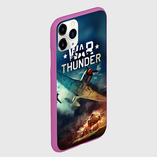 Чехол iPhone 11 Pro матовый Гром войны / 3D-Фиолетовый – фото 2