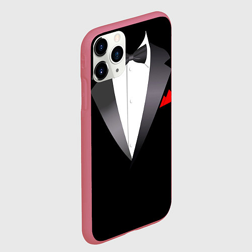 Чехол iPhone 11 Pro матовый Смокинг мистера / 3D-Малиновый – фото 2