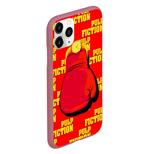 Чехол iPhone 11 Pro матовый Pulp Fiction: Boxing glove / 3D-Малиновый – фото 2