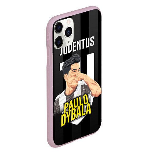 Чехол iPhone 11 Pro матовый FC Juventus: Paulo Dybala / 3D-Розовый – фото 2