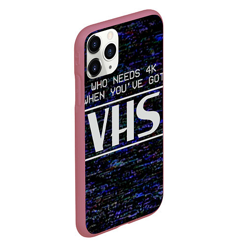 Чехол iPhone 11 Pro матовый 4K VHS / 3D-Малиновый – фото 2