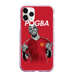 Чехол iPhone 11 Pro матовый FC MU: Pogba, цвет: 3D-розовый