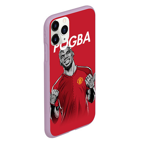 Чехол iPhone 11 Pro матовый FC MU: Pogba / 3D-Сиреневый – фото 2