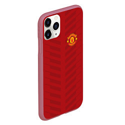 Чехол iPhone 11 Pro матовый Manchester United: Red Lines, цвет: 3D-малиновый — фото 2