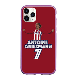 Чехол iPhone 11 Pro матовый Antoine Griezmann 7, цвет: 3D-фиолетовый