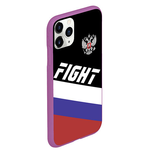 Чехол iPhone 11 Pro матовый Fight Russia / 3D-Фиолетовый – фото 2