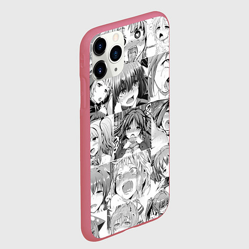 Чехол iPhone 11 Pro матовый Японская анимация компиляция / 3D-Малиновый – фото 2