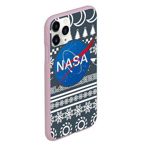 Чехол iPhone 11 Pro матовый NASA: New Year / 3D-Розовый – фото 2