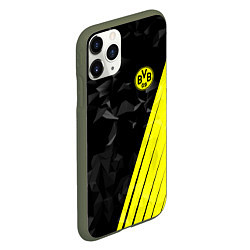 Чехол iPhone 11 Pro матовый FC Borussia Dortmund: Abstract, цвет: 3D-темно-зеленый — фото 2