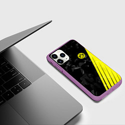 Чехол iPhone 11 Pro матовый FC Borussia Dortmund: Abstract, цвет: 3D-фиолетовый — фото 2