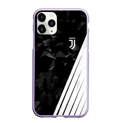 Чехол iPhone 11 Pro матовый FC Juventus: Abstract, цвет: 3D-светло-сиреневый