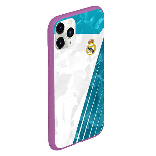 Чехол iPhone 11 Pro матовый FC Real Madrid: Abstract / 3D-Фиолетовый – фото 2